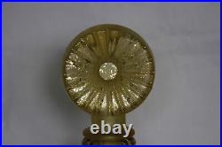 Vintage Italian Amber Yellow Glass Bottle Decanter Empoli Sunburst 70s 11in 28cm