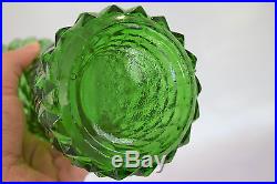 Vintage Italian Art Glass 21 Torso Shaped Green Genie Bottle Decanter