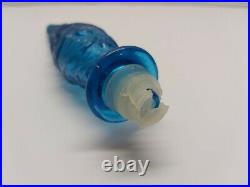 Vintage Italian Art Glass Blue Wave Design 22 Genie Bottle Decanter Empoli