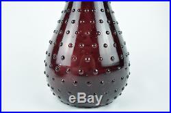 Vintage Italian Art Glass Deep Purple 22.5 Hobnail MCM Genie Bottle Decanter