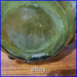 Vintage Italian Art Glass Genie Bottle Olive Green 22 Inch