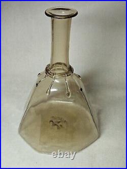 Vintage Italian Blown Amber Glass Carafe Martinuzzi/Zecchin With Applied Drips