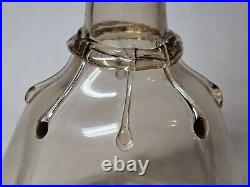 Vintage Italian Blown Amber Glass Carafe Martinuzzi/Zecchin With Applied Drips