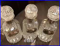 Vintage Italian Crystal Glass Bar Decanter Set With Tags By Firenze Sigma GI