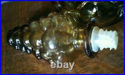 Vintage Italian Empoli Amber Bubble Glass Decanter Bottle 41cm