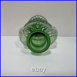 Vintage Italian Empoli Green Glass Figural Decanter Clown & Cherub Clock