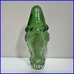 Vintage Italian Empoli Green Glass Figural Decanter Clown & Cherub Clock