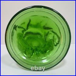 Vintage Italian Empoli Green Glass Figural Decanter Clown & Cherub Clock
