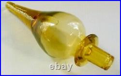 Vintage Italian Empoli Honey Amber Huge 26 Tree Genie Bottle Decanter Vase