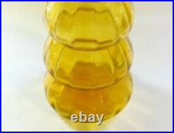 Vintage Italian Empoli Honey Amber Huge 26 Tree Genie Bottle Decanter Vase