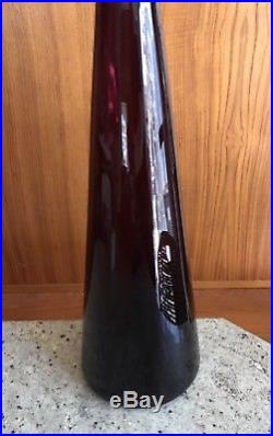 Vintage Italian Glass Genie Bottle Decanter Amethyst Purple Mid Century Modern