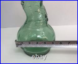 Vintage Italian Green Embossed Twisted Glass 32 Tall Chianti Wine Decanter