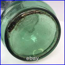 Vintage Italian Green Embossed Twisted Glass 32 Tall Chianti Wine Decanter