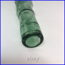 Vintage Italian Green Embossed Twisted Glass 32 Tall Chianti Wine Decanter