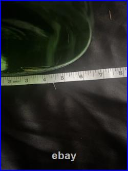 Vintage Italian Hand-Blown Green Glass Wine Decanter with Ice Chamber 18x6