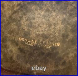 Vintage Italian Leather Wrapped Glass Decanter Bottle with Stopper Made in Italy