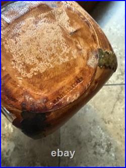 Vintage Italian Leather Wrapped Glass Decanter Bottle with Stopper Made in Italy