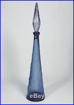 Vintage Italian Mid Century 21 Purple Amethyst Genie Bottle Decanter & Stopper