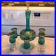 Vintage-Italian-Murano-Aqua-Blue-Decanter-5-Glasses-accented-24k-Gold-Jewels-01-ze