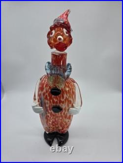 Vintage Italian Murano art glass clown decanter