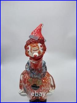 Vintage Italian Murano art glass clown decanter