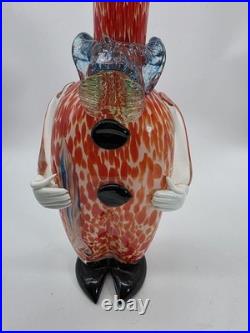Vintage Italian Murano art glass clown decanter