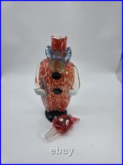 Vintage Italian Murano art glass clown decanter