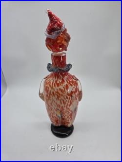 Vintage Italian Murano art glass clown decanter