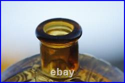 Vintage Italian Sunburst Amber Yellow Glass Bottle Decanter Empoli 70s 10in 26cm