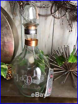 Vintage Jack Daniels Bottle Belle Of Lincoln Etched Glass Whiskey Bar Decanter