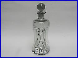 Vintage Jacob Bang Holmegaard Kluk Cluck Cluck Piniched Smokey Glass Decanter