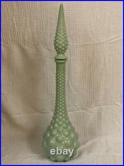 Vintage Jadeite Hobnail Genie bottle RARE Decanter