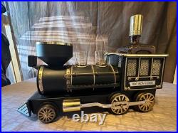 Vintage Japan 1880 Iron Horse Train Decanter Set 2 Shot Glasses Music Box