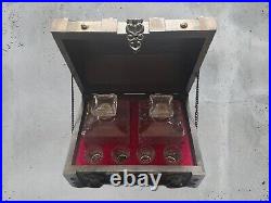 Vintage Japanese Liquor Chest with Decanturs and Shot Glasses