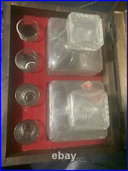 Vintage Japanese Liquor Chest with Decanturs and Shot Glasses