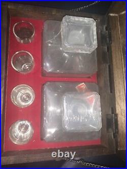 Vintage Japanese Liquor Chest with Decanturs and Shot Glasses