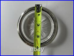 Vintage Japanese Solid Pure Silver Bamboo Leaf Overlay Glass Liquor Decanter Set