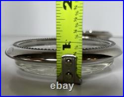 Vintage Japanese Solid Pure Silver Bamboo Leaf Overlay Glass Liquor Decanter Set