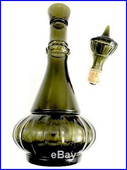 Vintage Jim Beam Genie I Dream of Jeannie Bottle Smoke Green Glass Decanter 1964