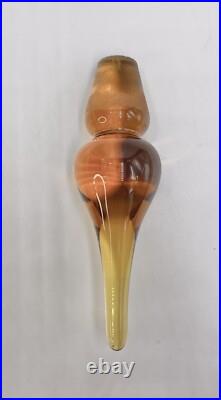 Vintage Kanawha Amber Crackle Glass Decanter With Flam Stopper