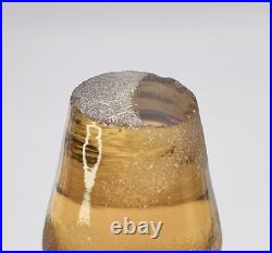 Vintage Kanawha Amber Crackle Glass Decanter With Flam Stopper