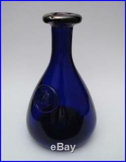 Vintage Kastrup Holmegaard Denmark Cobalt Blue Glass Viking Decanter Danish