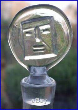 Vintage Kosta Boda People Art Glass Vase Decanter/ Design By Erik Hoglund