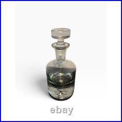 Vintage Krosno Glass Decanter Mid Century Vintage Bubble Base