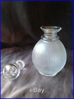 Vintage LALIQUE Ribbed Crystal Langeais Decanter (signed) 10 high Excellent