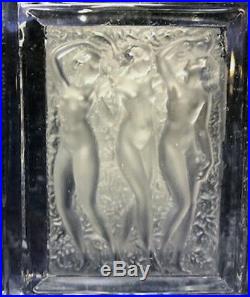 Vintage Lalique Duncan Three Nudes French Crystal Decanter