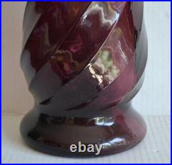 Vintage Large GENIE BOTTLE Purple Swirl Amethyst Glass Decanter Empoli Italy