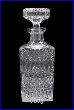 Vintage Large Lead Glass Whiskey or Liquor Decanter with Stopper
