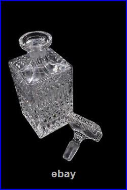 Vintage Large Lead Glass Whiskey or Liquor Decanter with Stopper