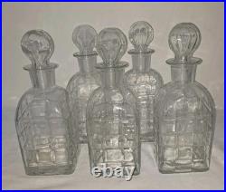 Vintage Liquor Decanters Set Of 5